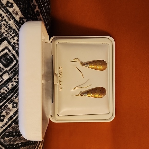 New pure solid gold 10kdagling earrings